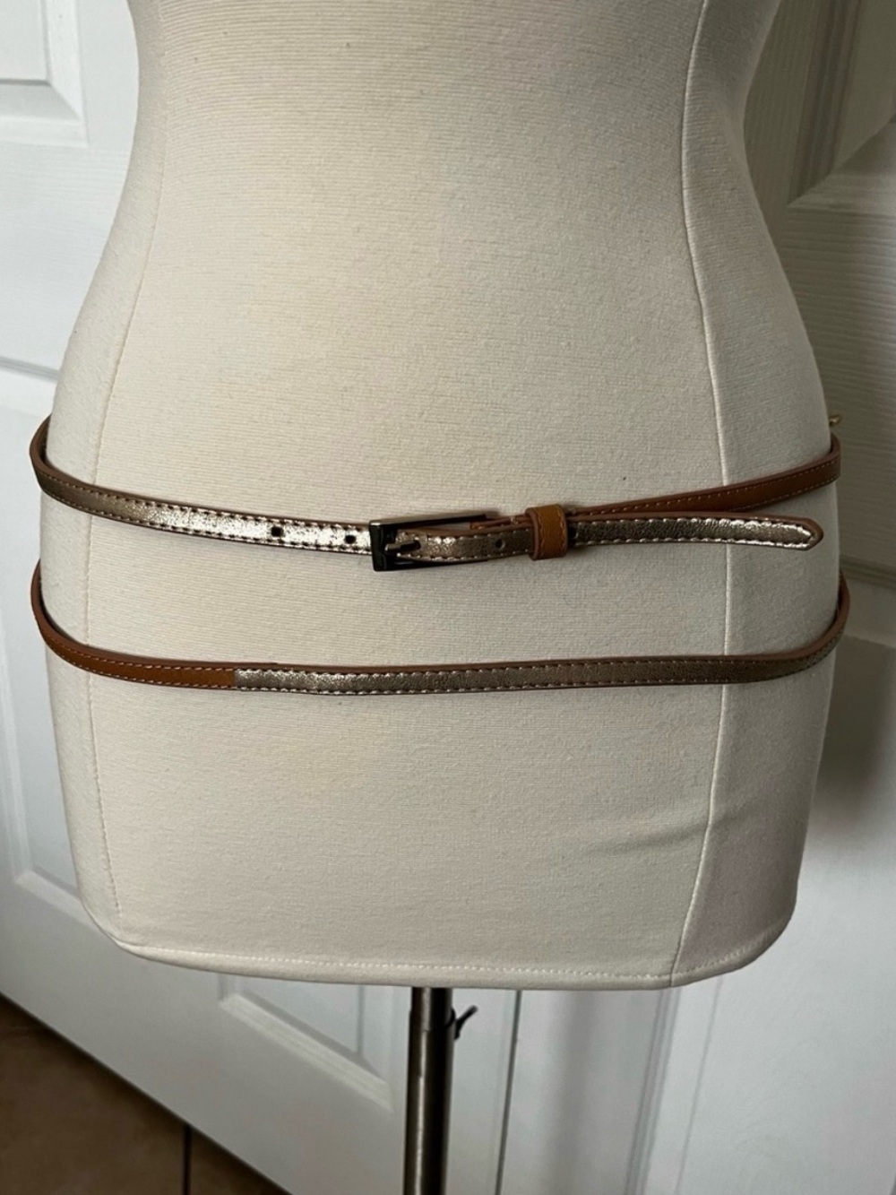 New York & Company Skinny Two-Toned Wrap Around Belt